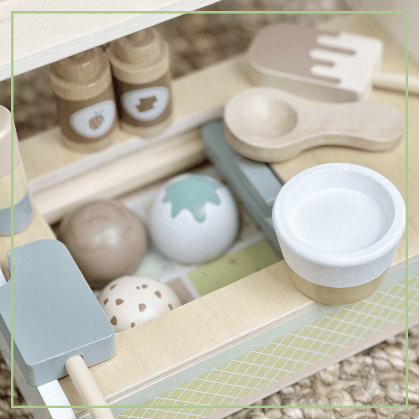 Wooden Ice Cream Shop Pretend Play Set – Montessori Toy 3+