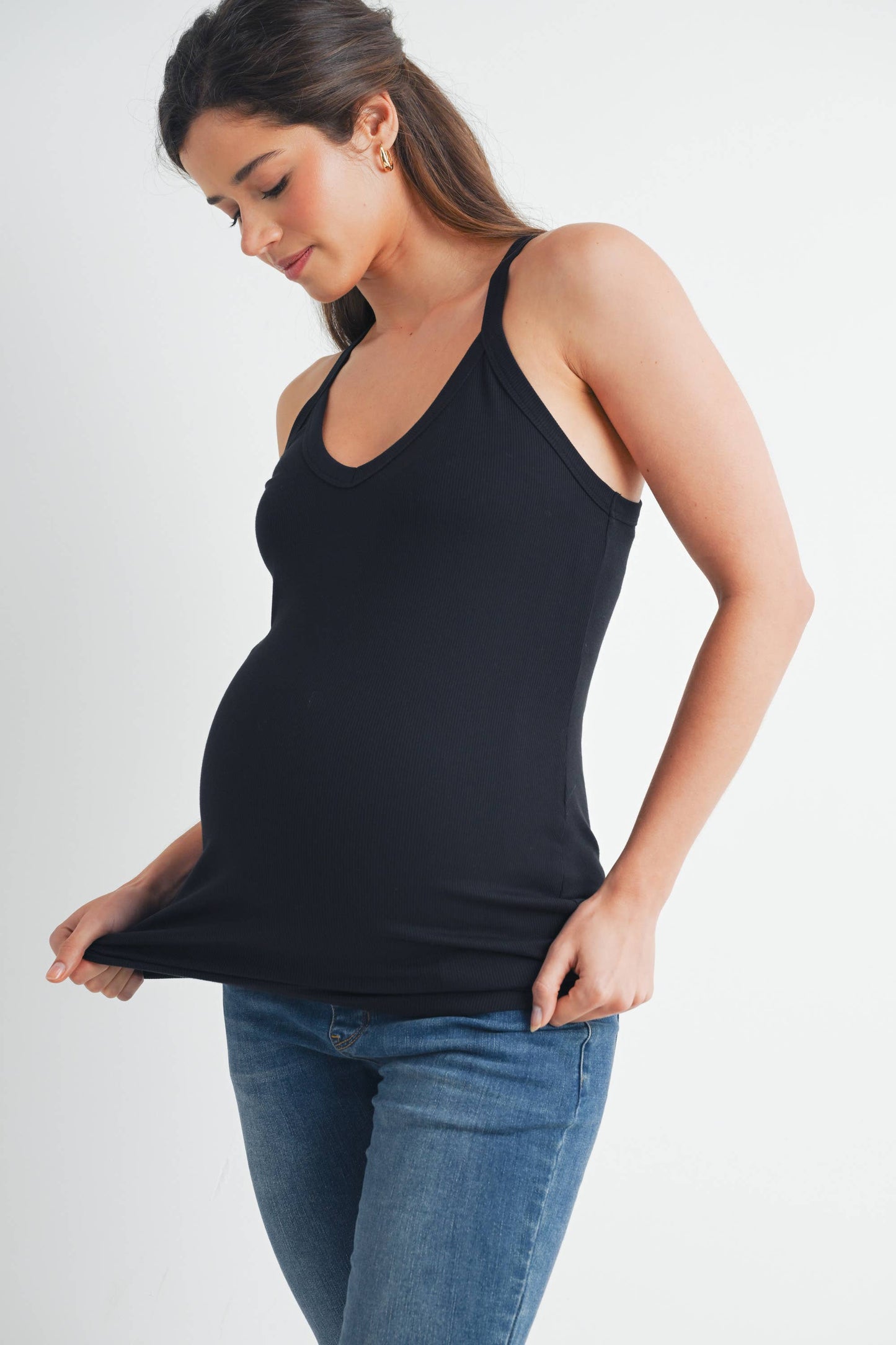 V-Neck Maternity Racerback Tank Top