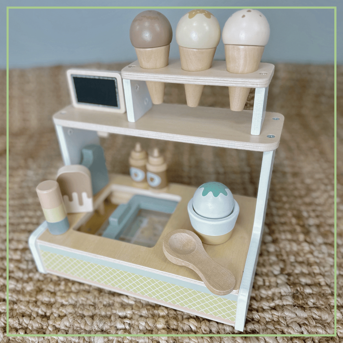 Wooden Ice Cream Shop Pretend Play Set – Montessori Toy 3+