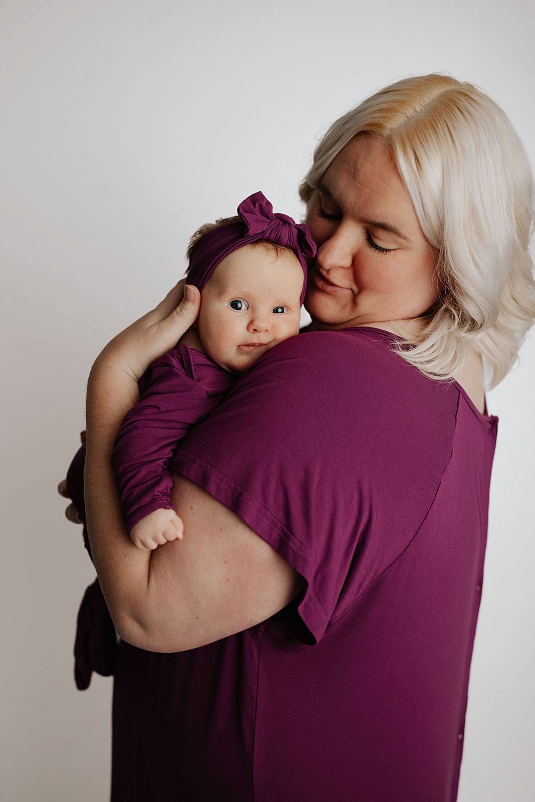 Plum Purple Maternity Mommy Labor and Delivery/ Nursing Gown