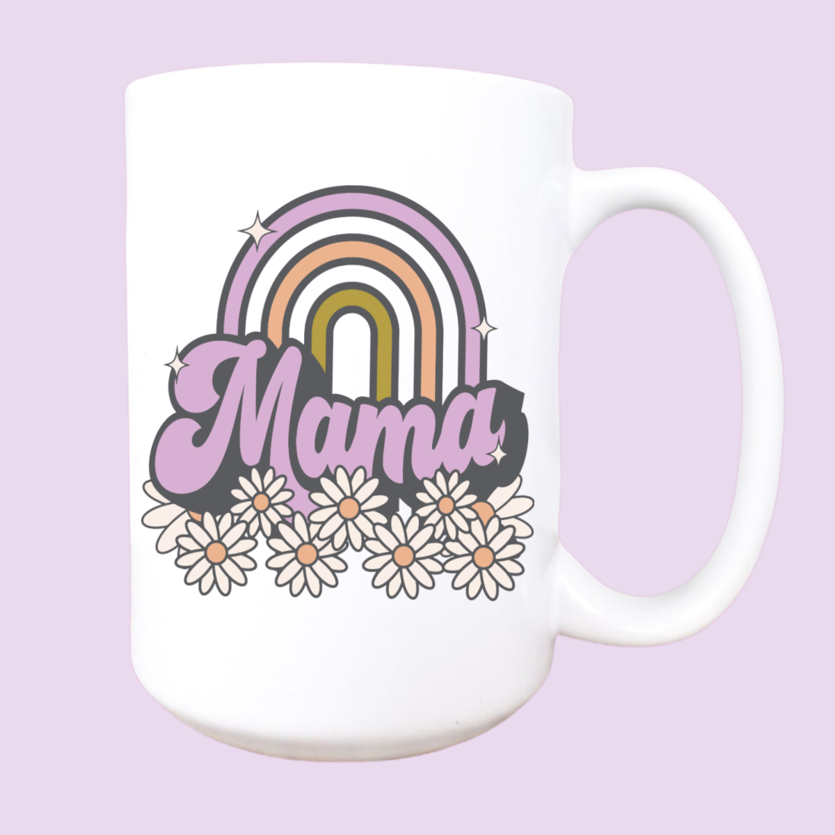 15oz Floral rainbow mama ceramic mug