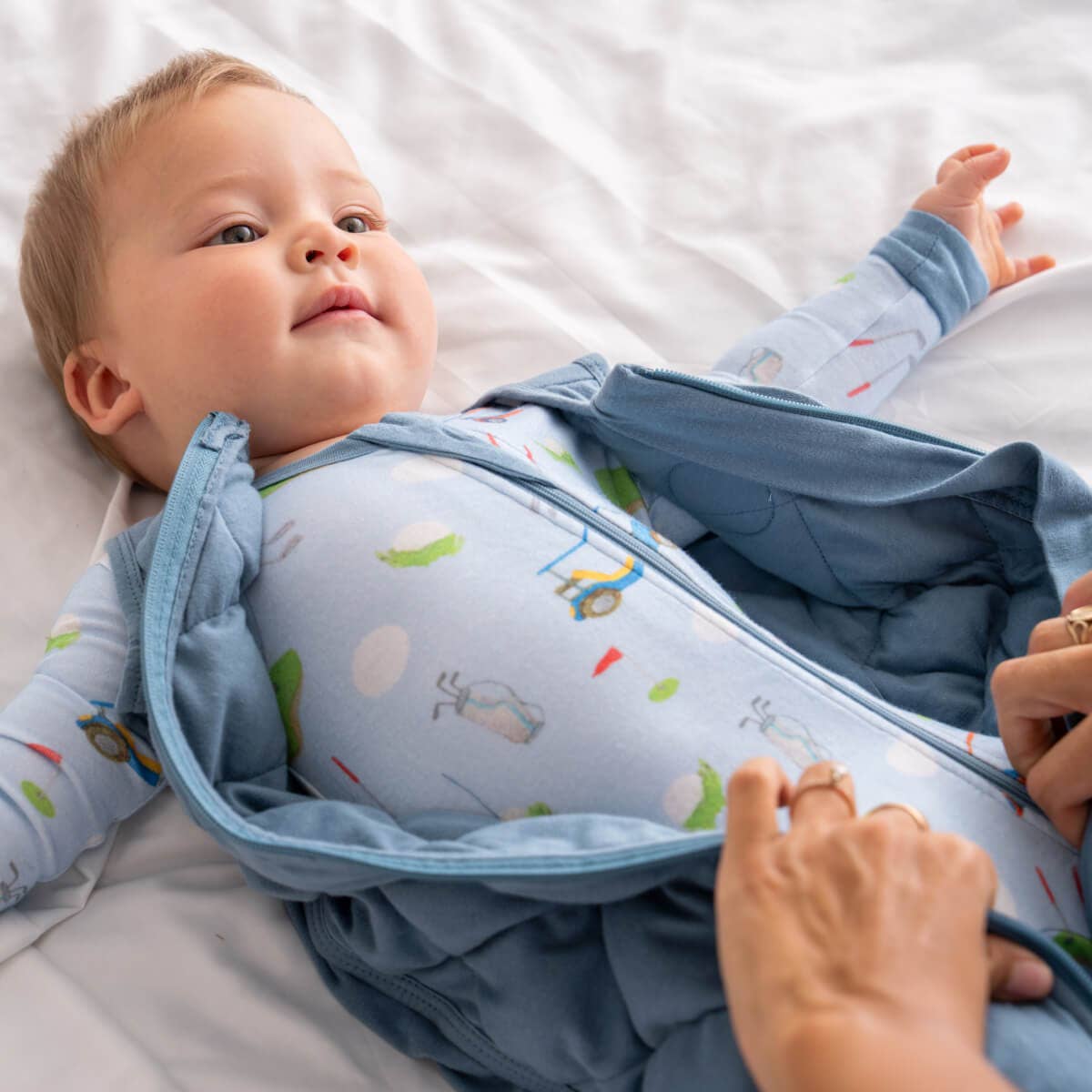 Baby Bamboo Pajamas w/ DreamCuffs® - Golf
