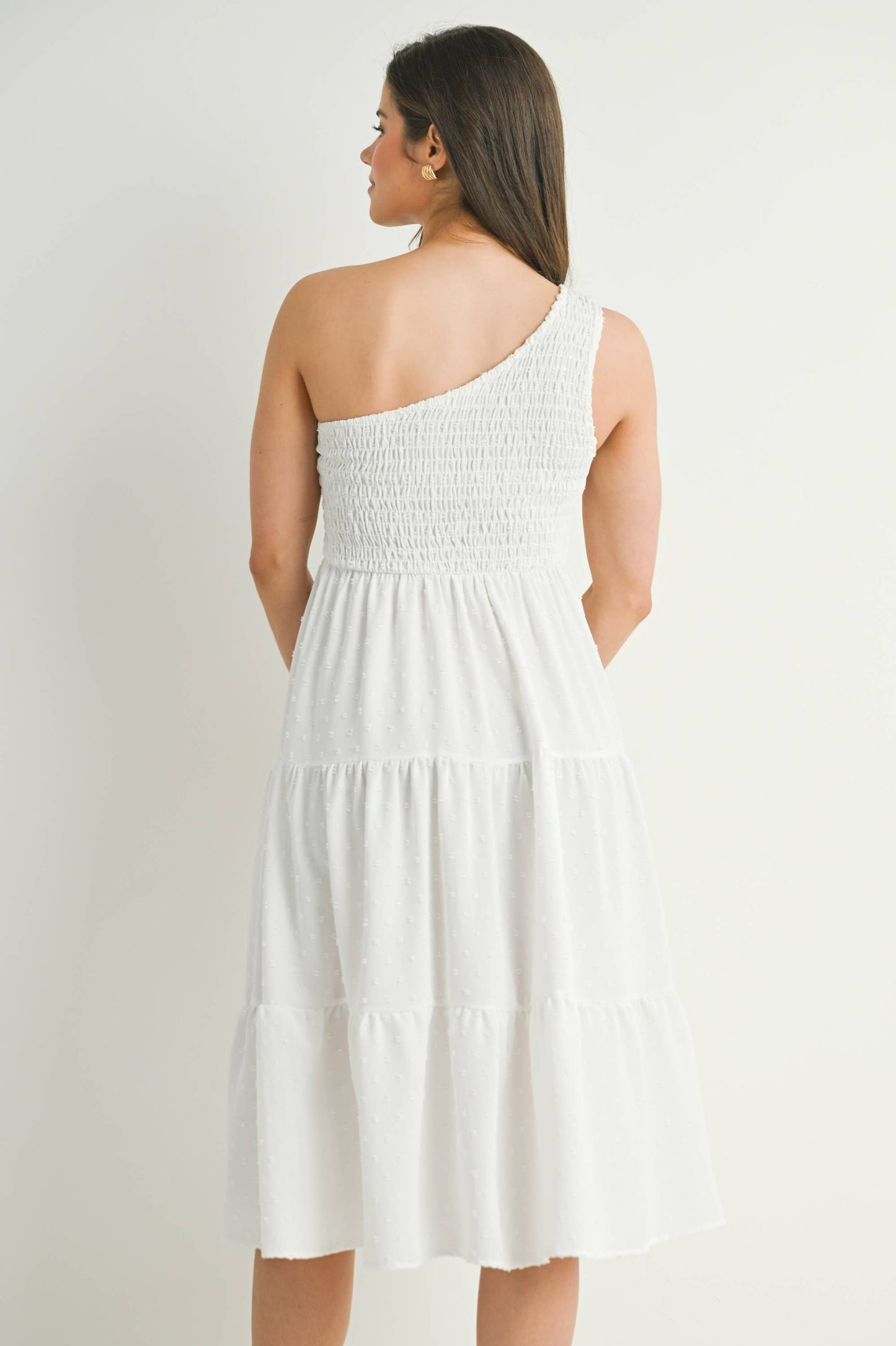 One Shoulder Maternity Midi Dress