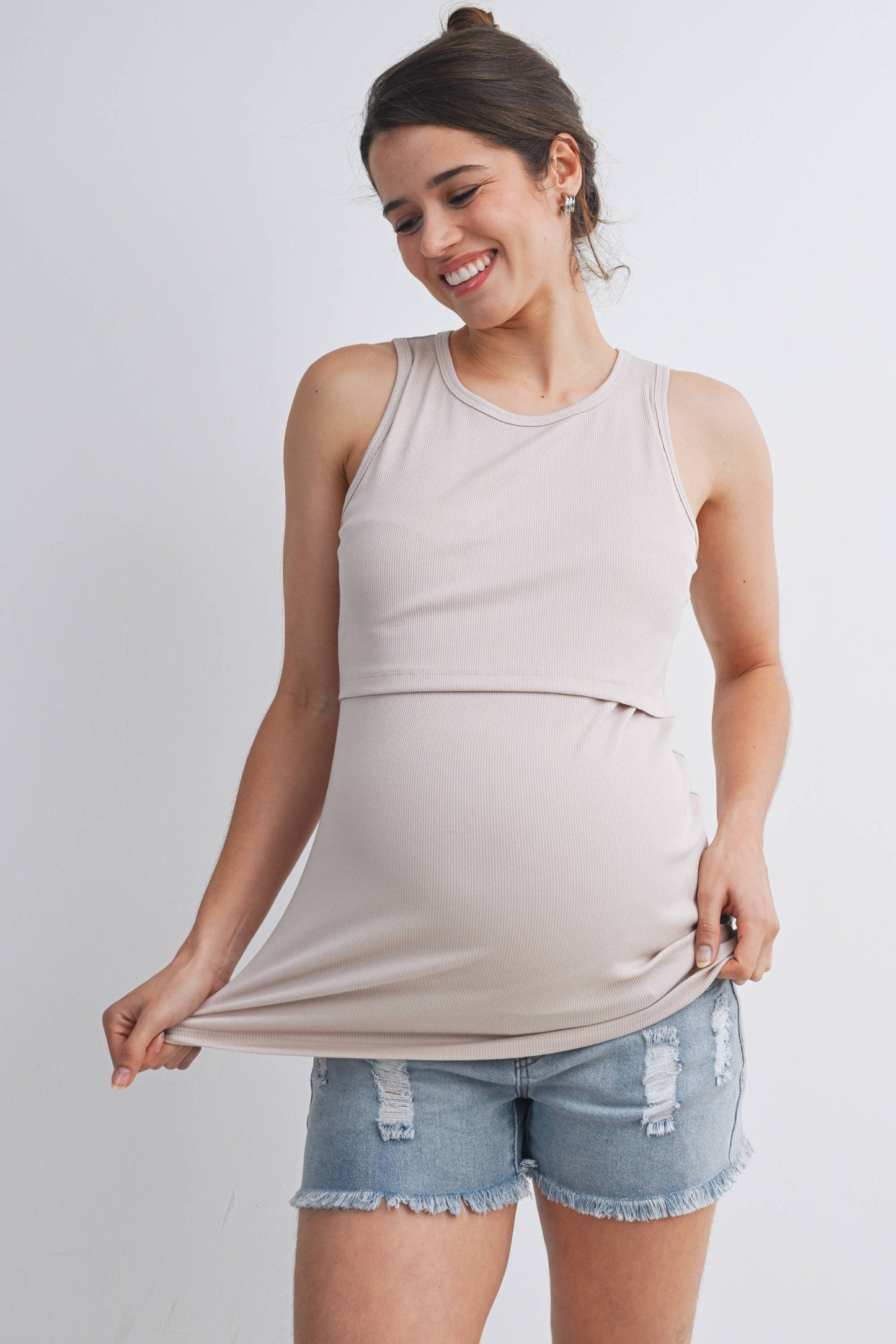 Maternity/Nursing Double-Layer Tank Top