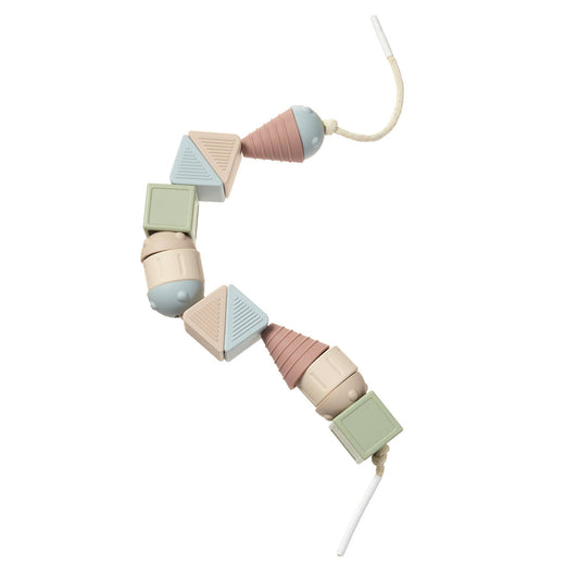 Ali+Oli Montessori Lacing Toy – 14 Soft Color Silicone Beads