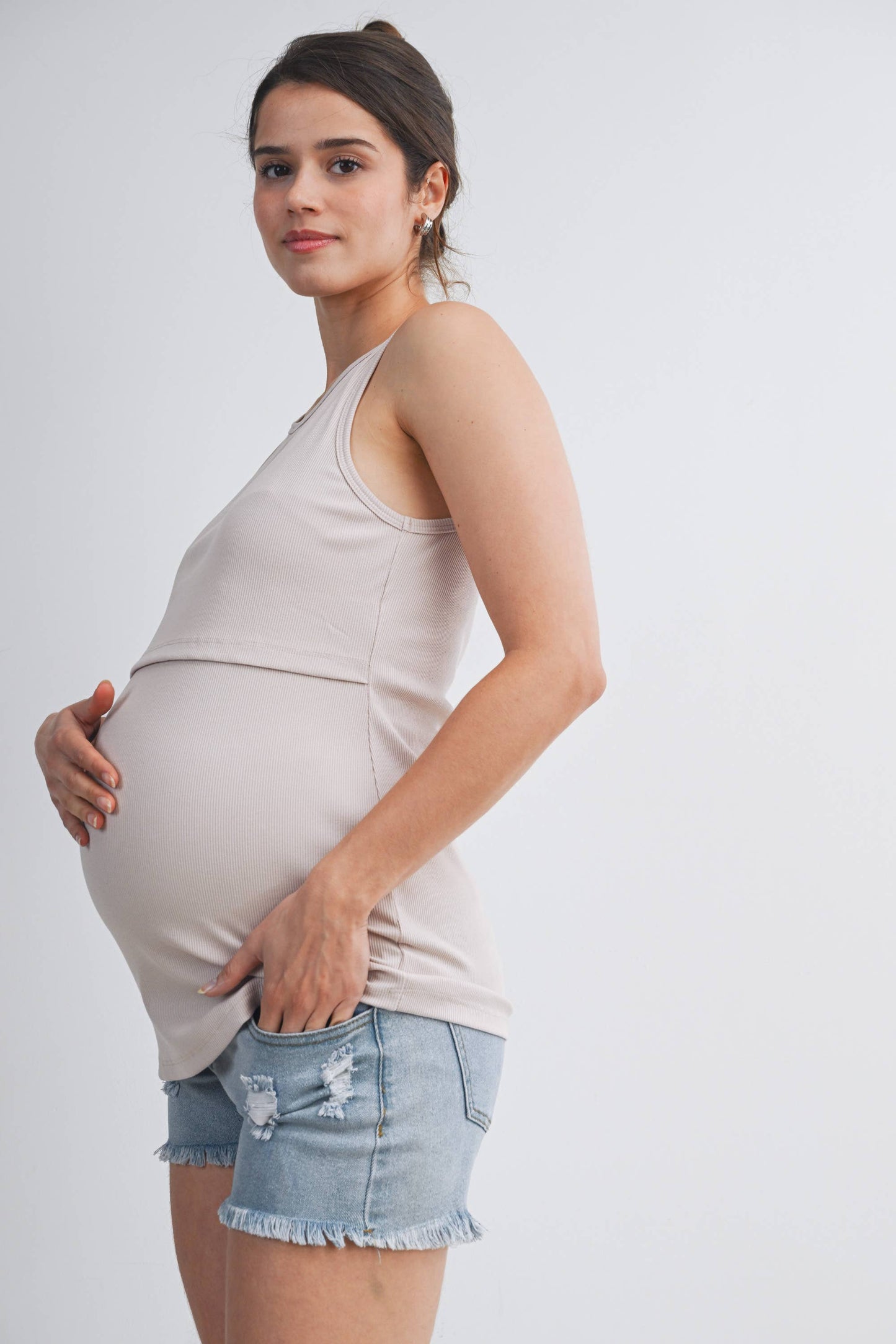 Maternity/Nursing Double-Layer Tank Top