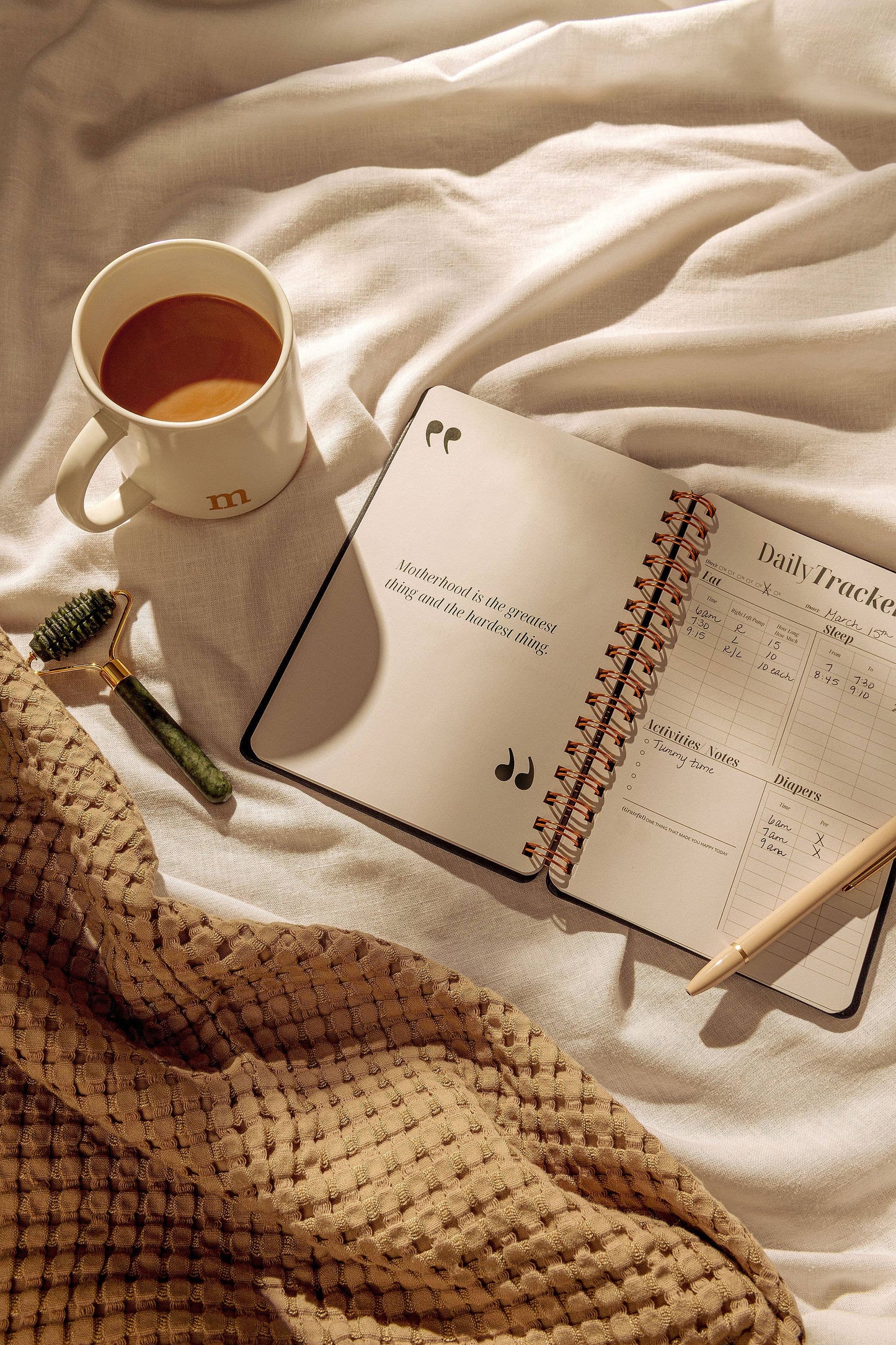 Postpartum Journal: Prompts for Mama, Daily Tracker for Baby