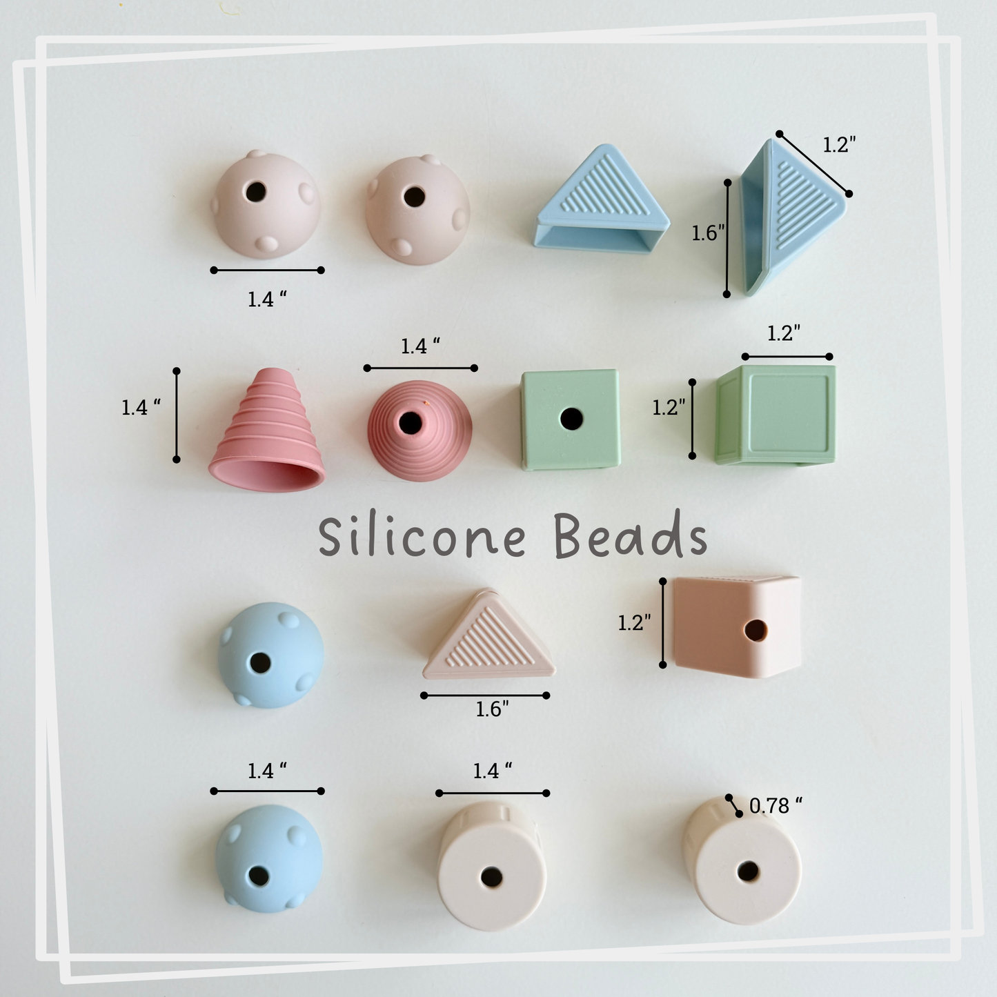 Ali+Oli Montessori Lacing Toy – 14 Soft Color Silicone Beads