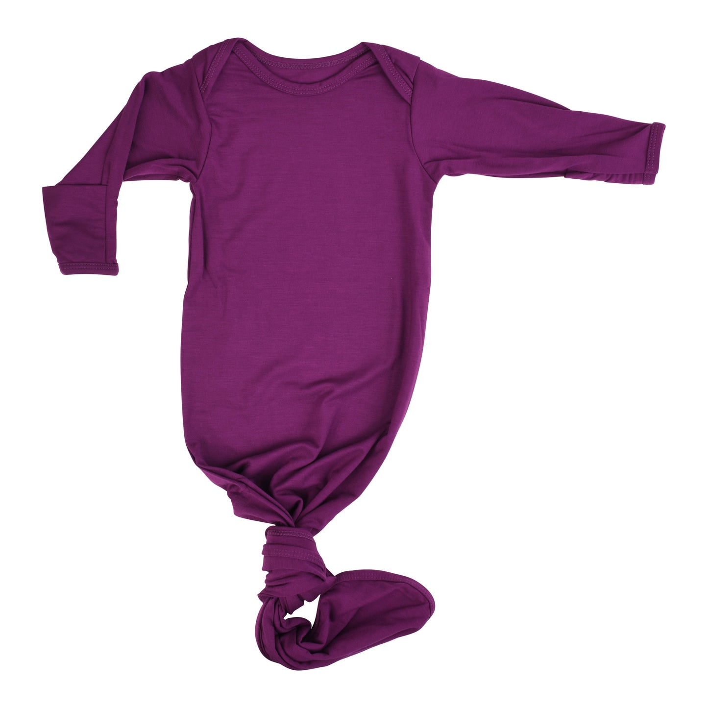 Plum Purple Knotted Newborn Baby Gown