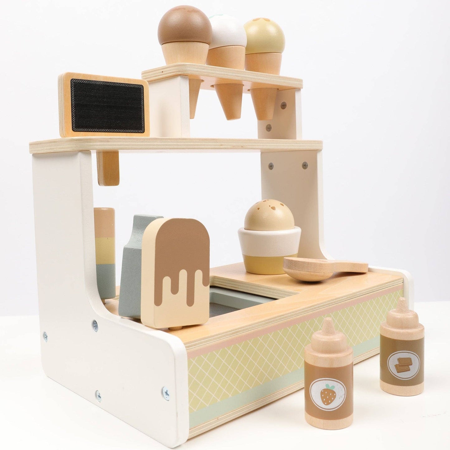 Wooden Ice Cream Shop Pretend Play Set – Montessori Toy 3+