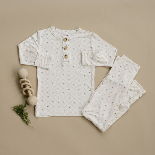 Vintage Blooms Floral 2pc Bamboo Pajamas