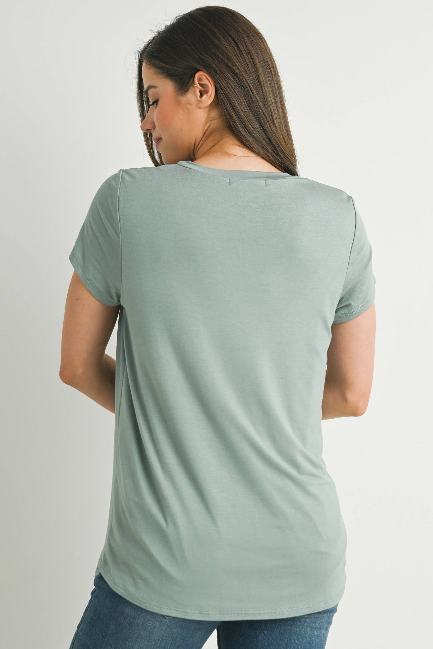 Round Neck Maternity Nursing Pocket T-Shirt