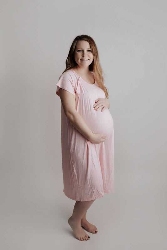 Light Pink Mommy Labor and Delivery/ Nursing Gown