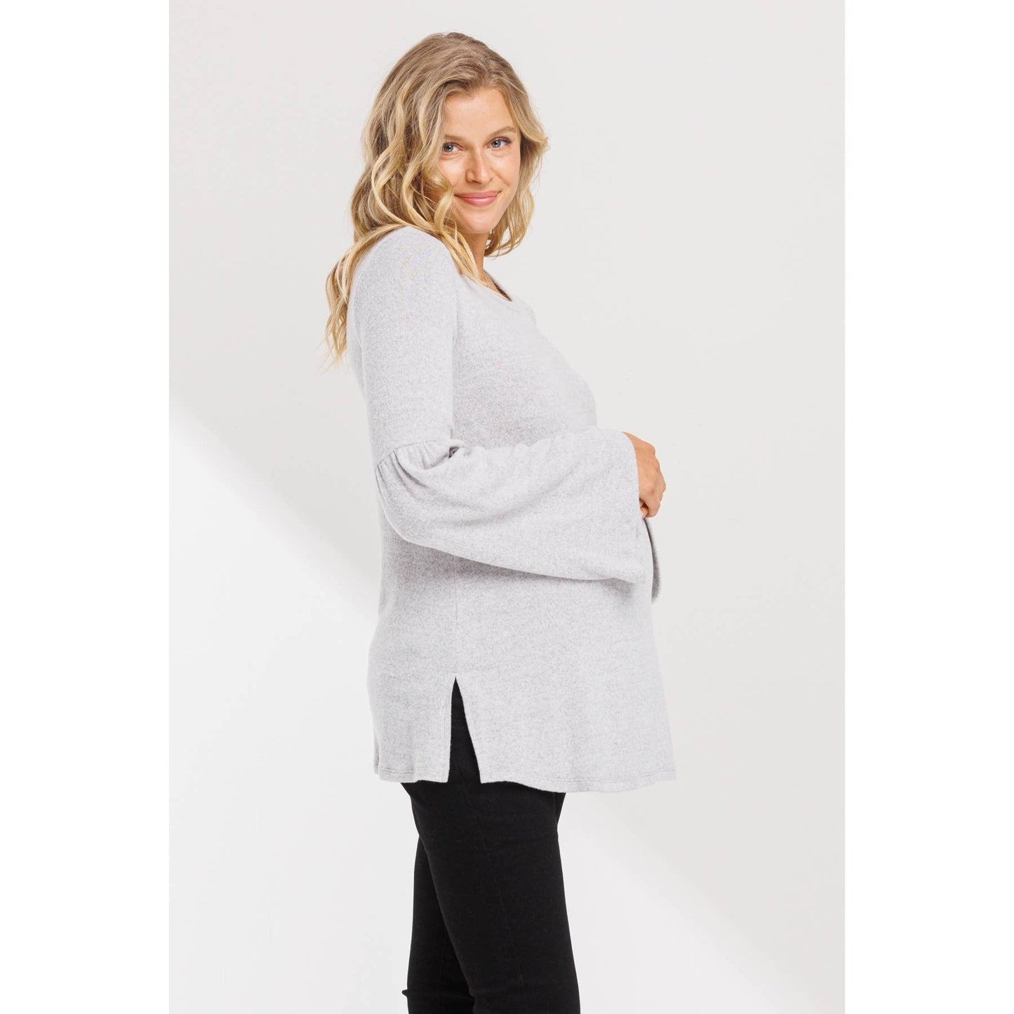 Bell Sleeve Maternity Knit Top