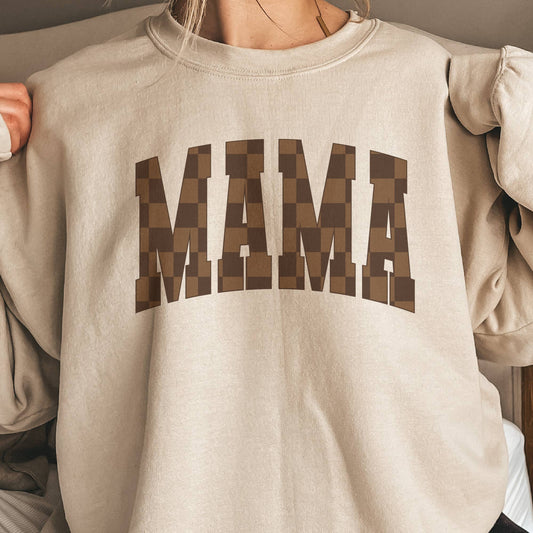 Checkerboard Mama Graphic Sweatshirt