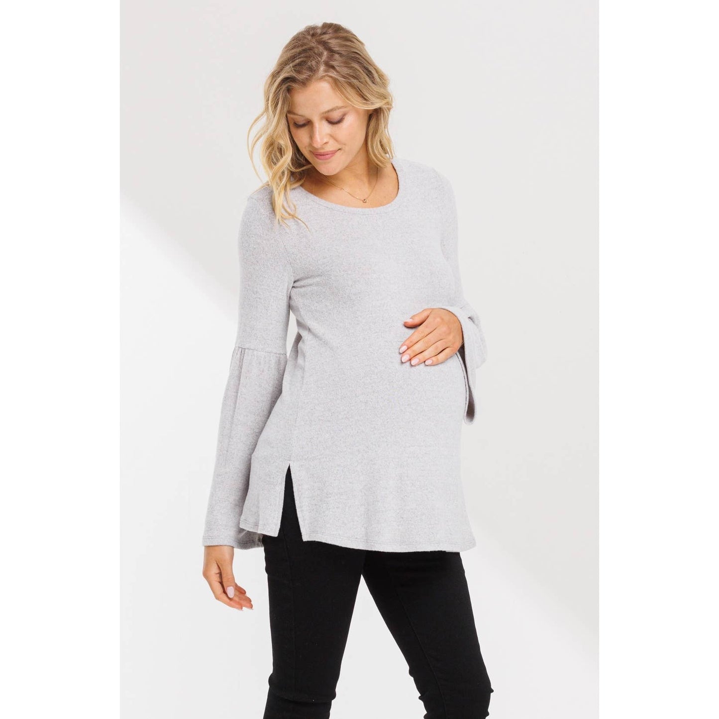Bell Sleeve Maternity Knit Top