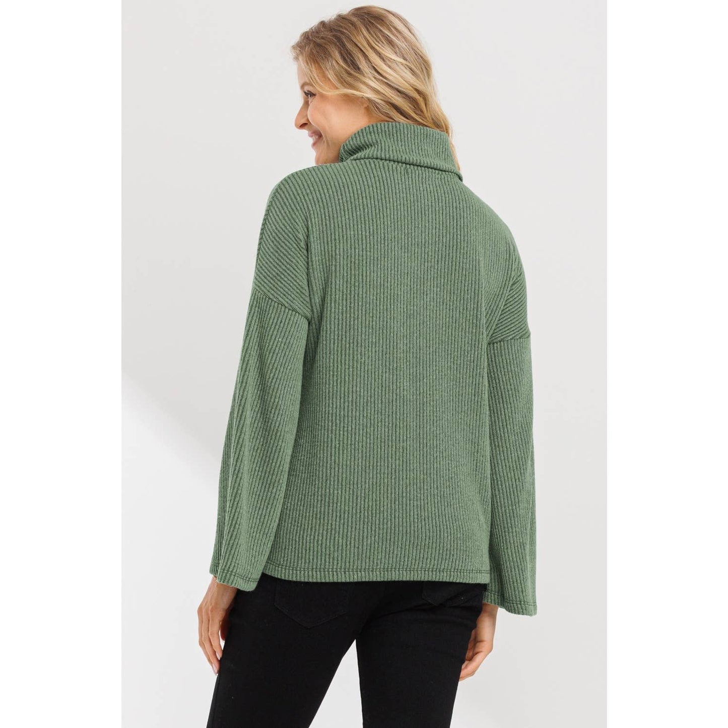 Ribbed Turtleneck Maternity Top