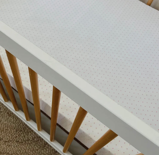 Stretch Crib Sheet, Pink Polka Dot