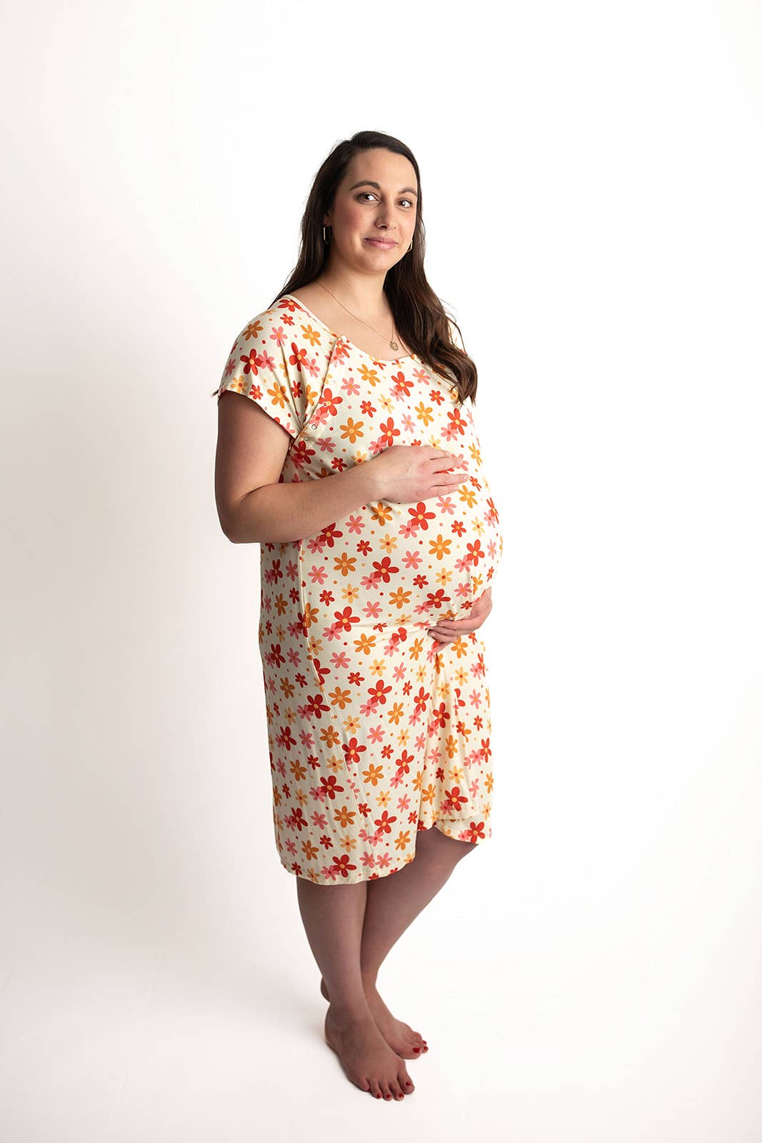 Groovy Floral Labor & Delivery/ Nursing Gown