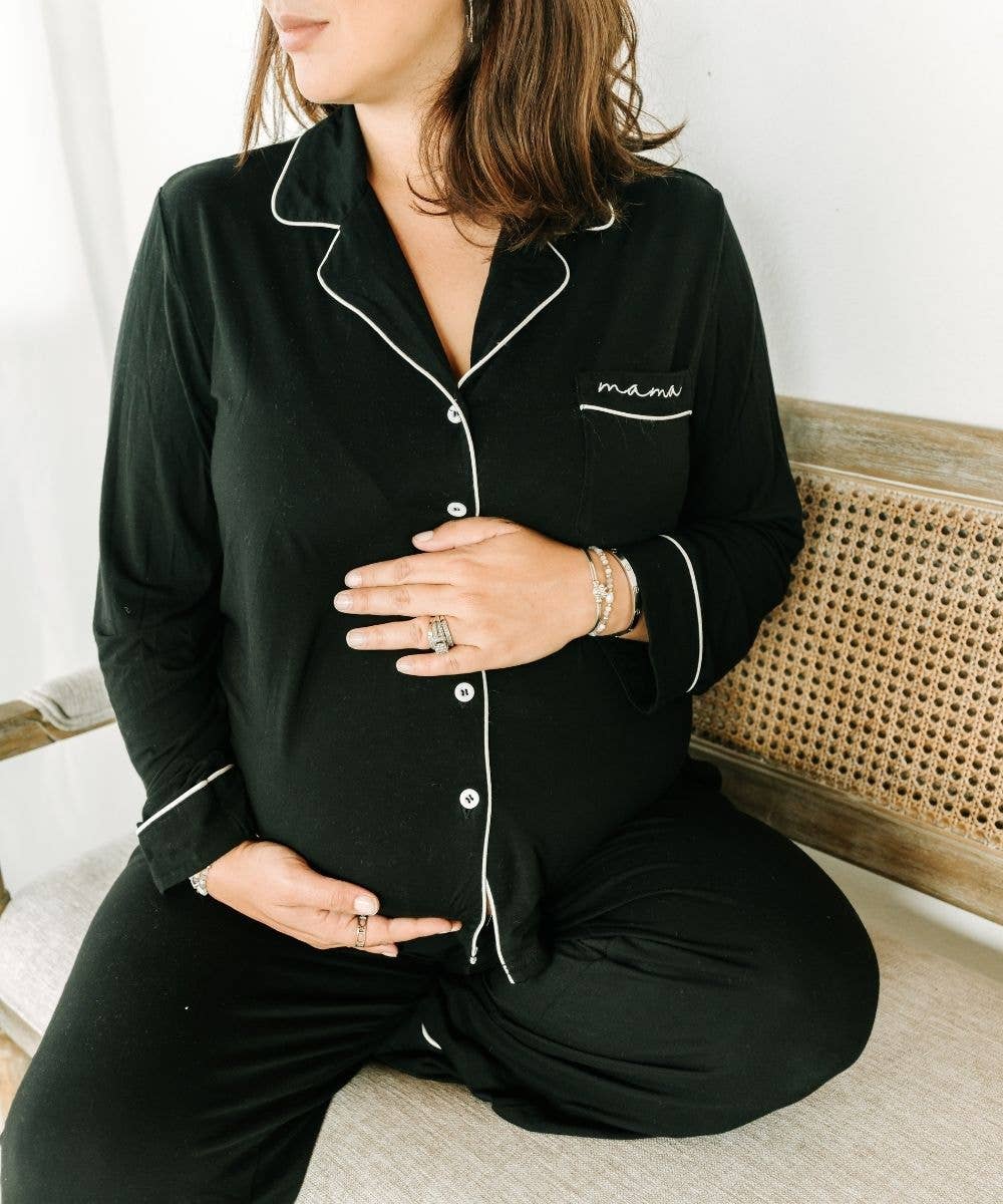 Long Sleeve Bamboo Mama Pajamas for Pregnancy + Postpartum