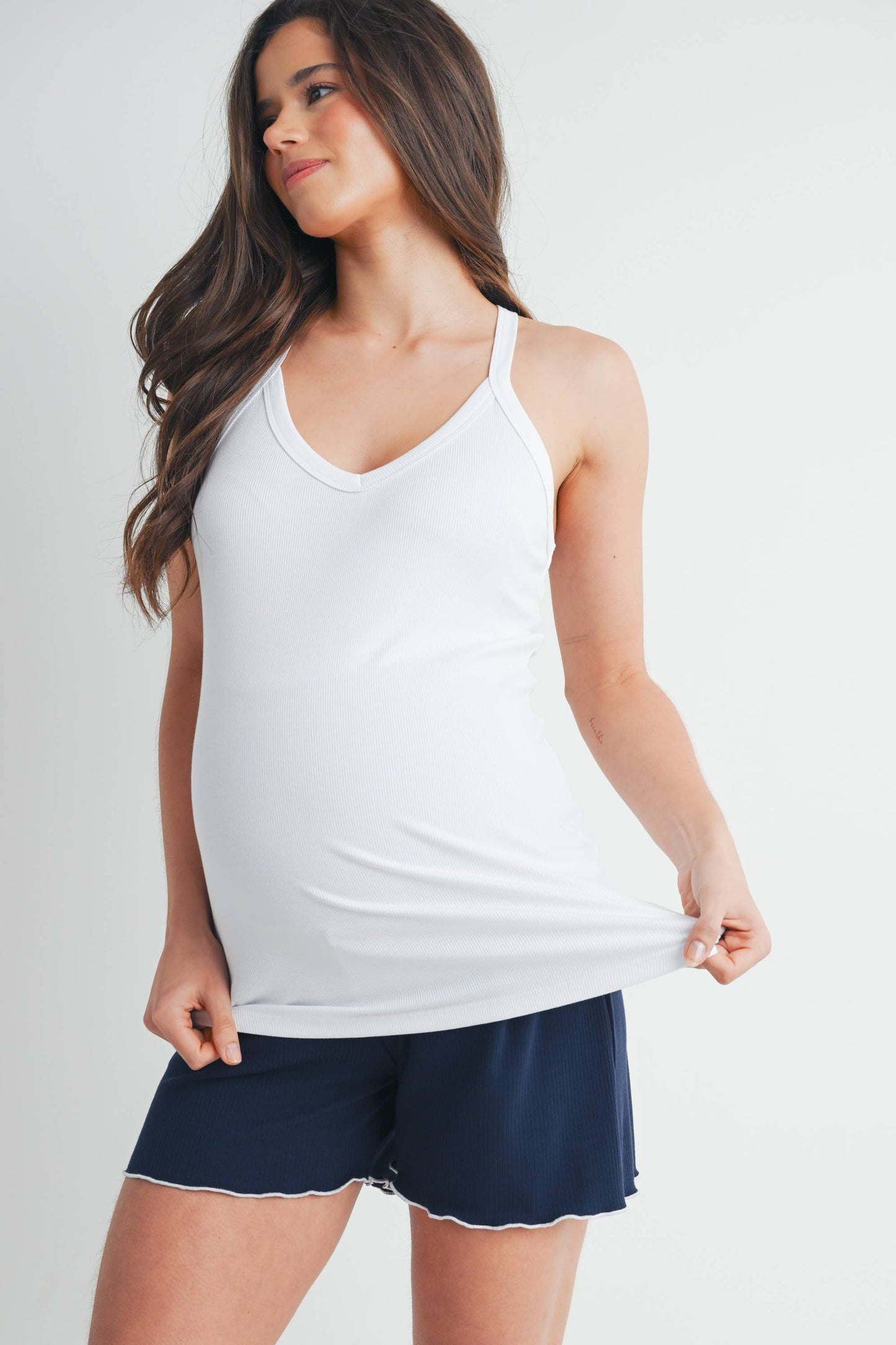 V-Neck Maternity Racerback Tank Top