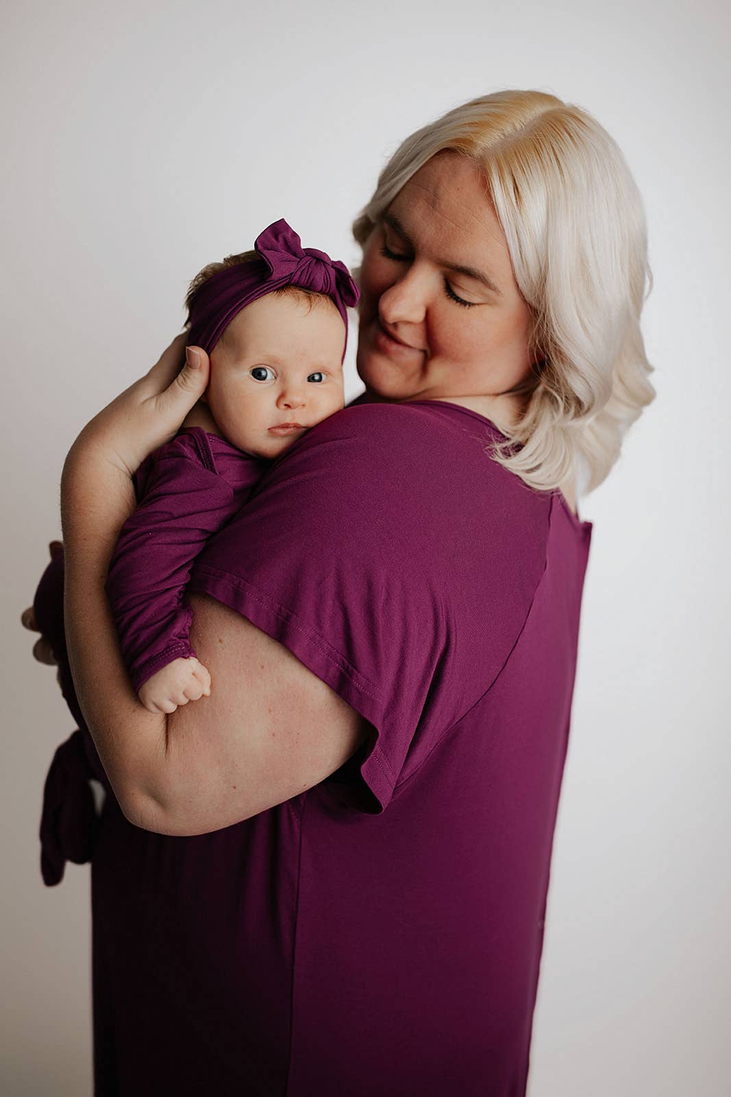 Plum Purple Maternity Mommy Labor and Delivery/ Nursing Gown