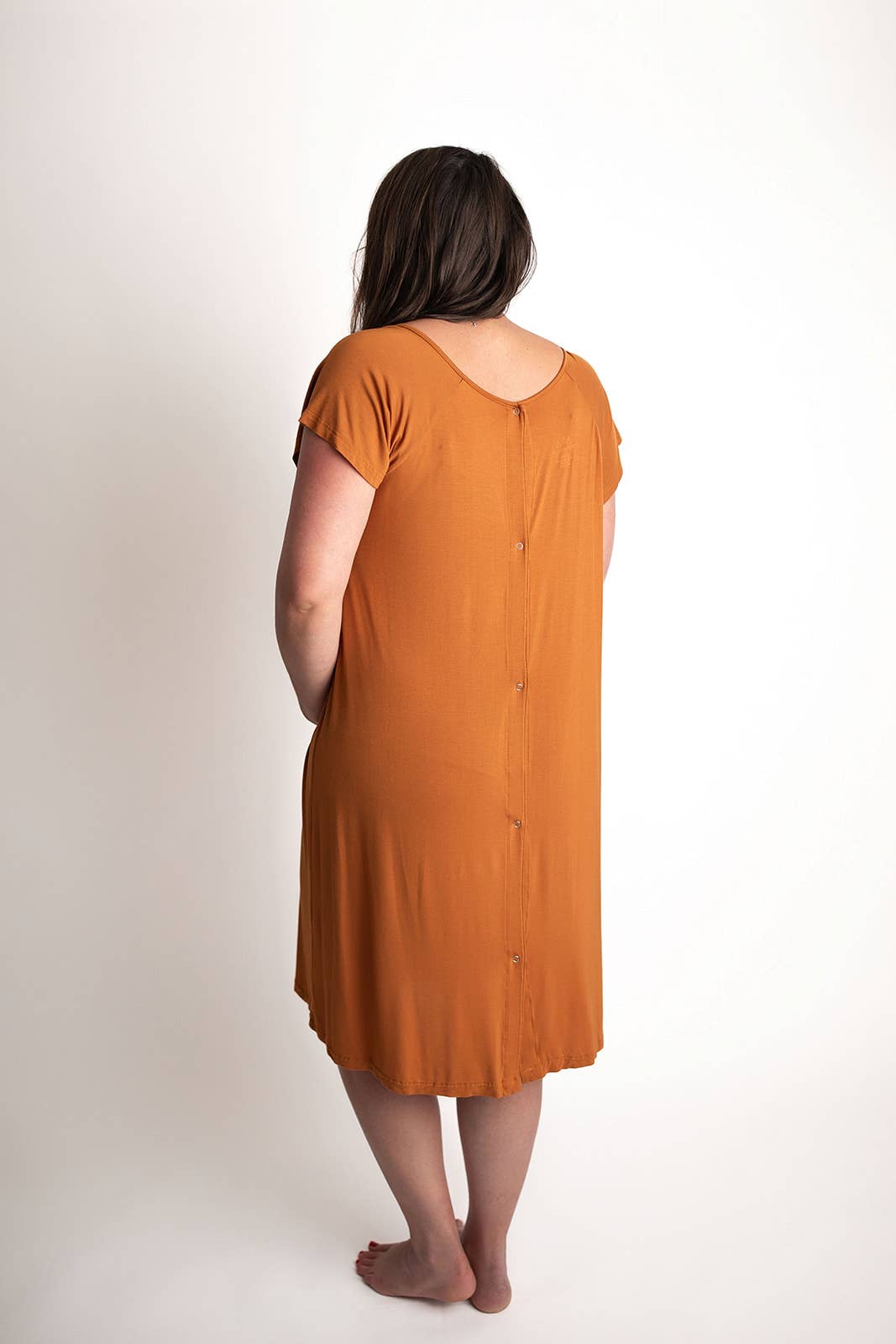 Saddle Orange Labor & Delivery/ Nursing Gown