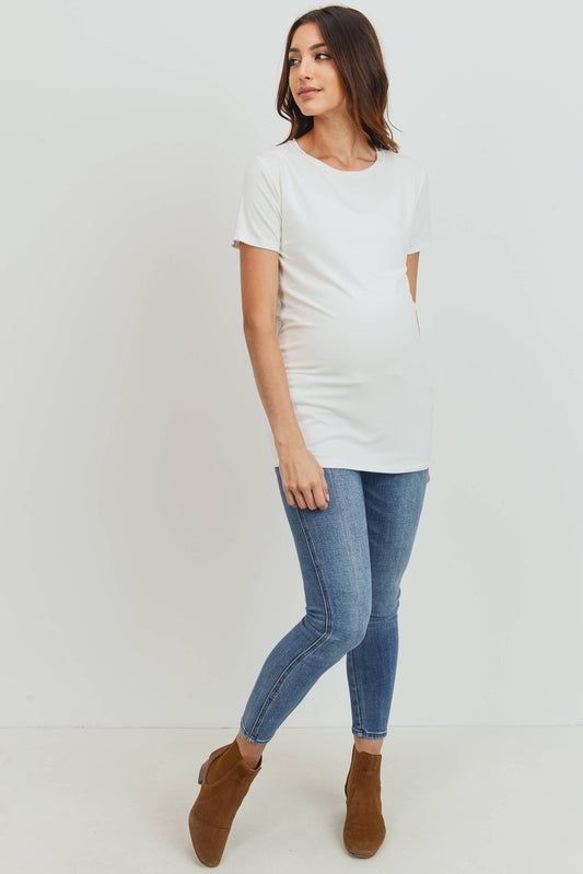 Round Neck Short Sleeve Maternity Top