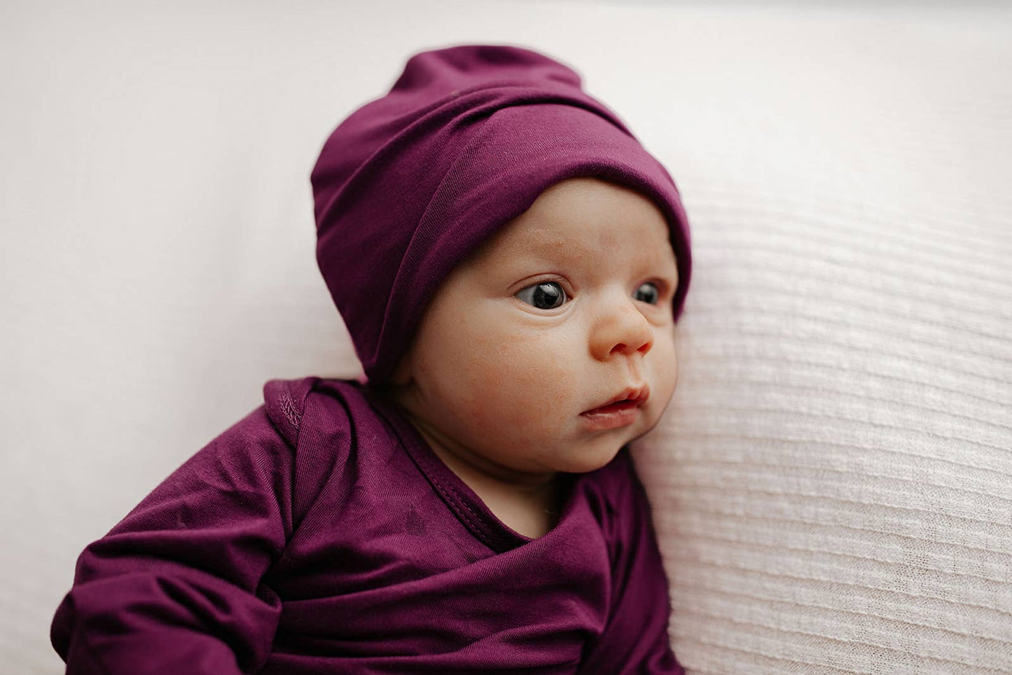 Plum Purple Knotted Newborn Baby Gown