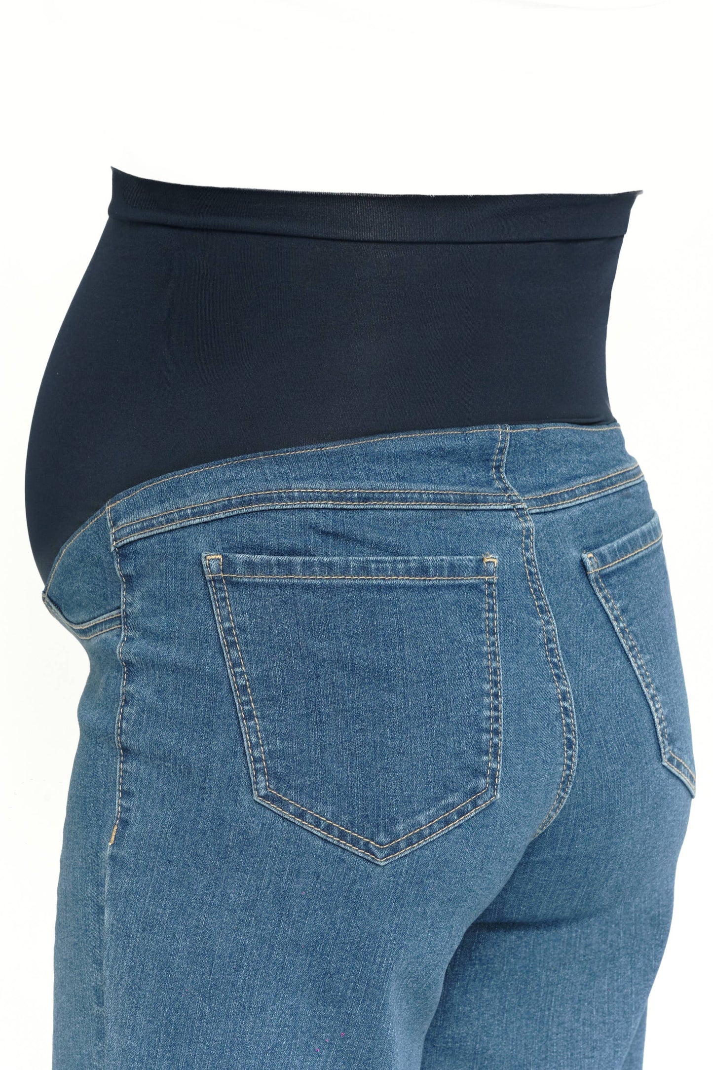 Maternity 34" Baggy Straight leg Jean w/ Bellyband