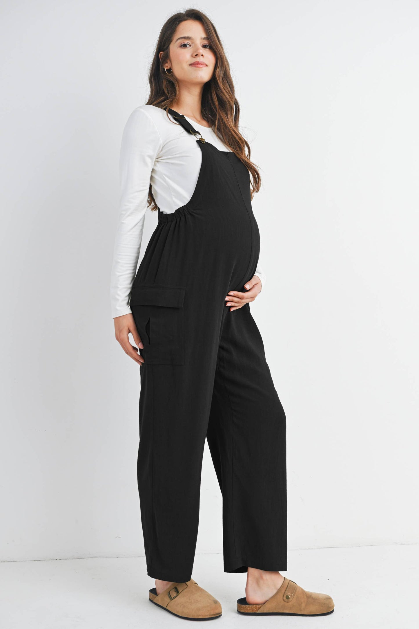 Straight Leg Maternity Adjustable Overalls
