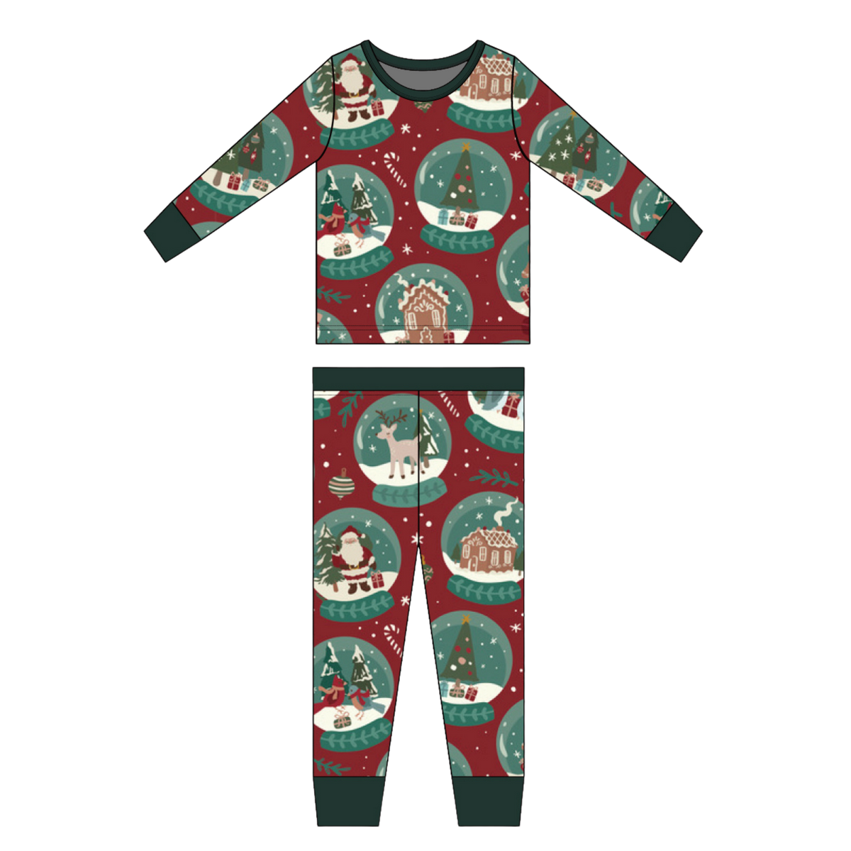 Let It Snow Two-Piece Bamboo Long Sleeve Pajama Kids Pants Set