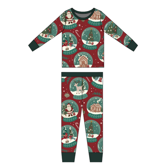 Let It Snow Two-Piece Bamboo Long Sleeve Pajama Kids Pants Set