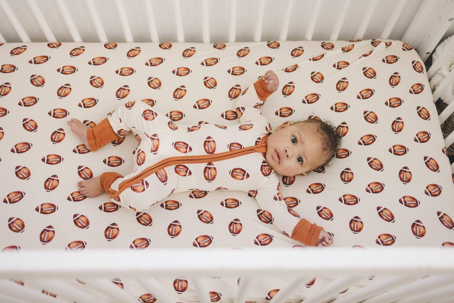 Football Bamboo Zippy Romper Pajamas
