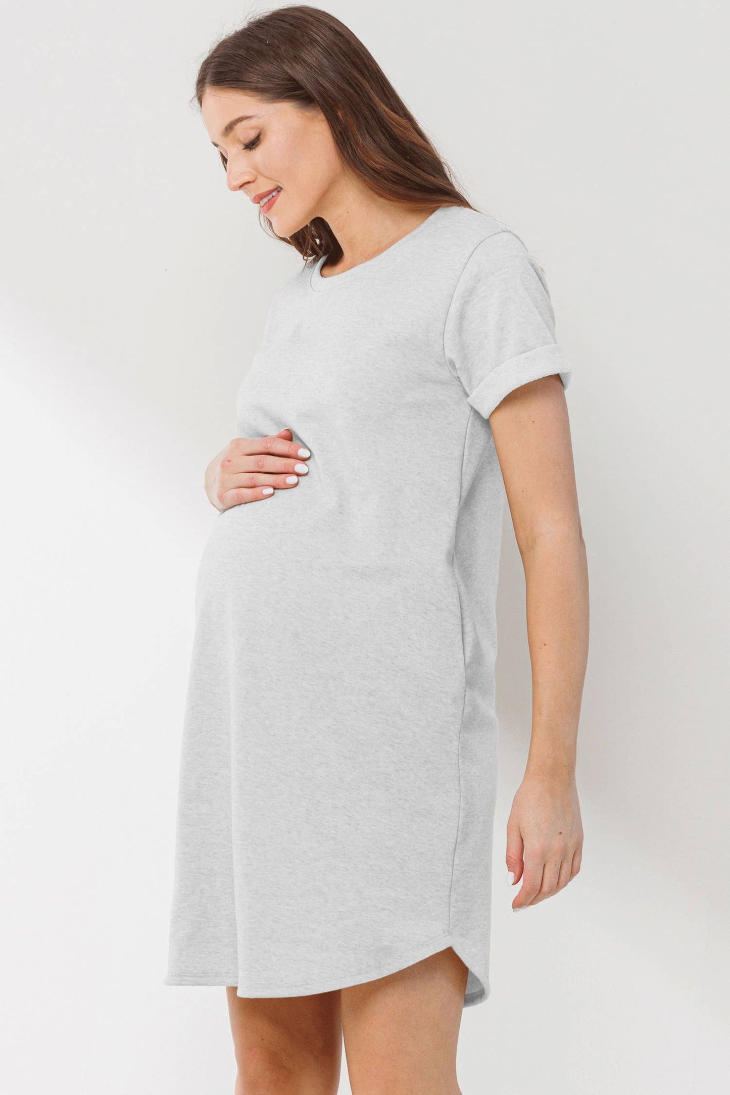Crew Neck Maternity T-Shirt Dress