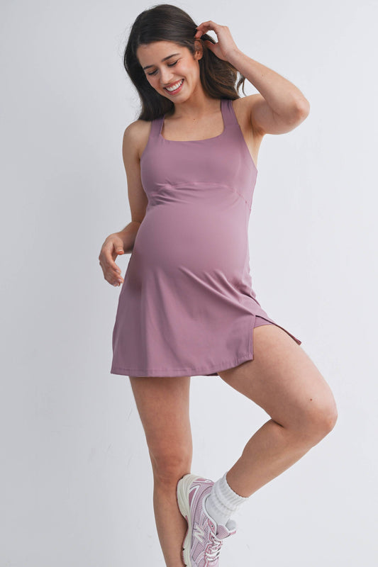 Racerback Active Maternity Mini Dress