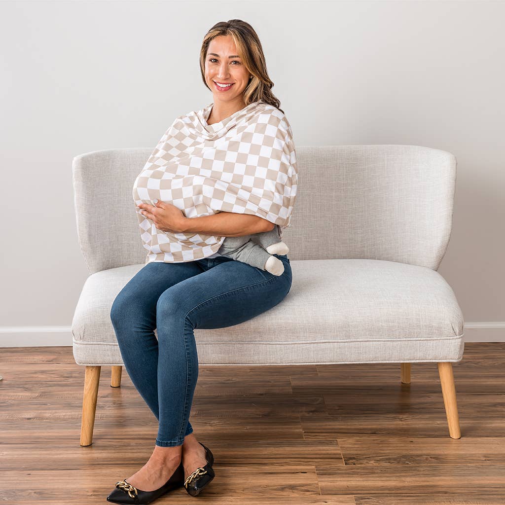 Taupe Checkerboard Mom Boss™