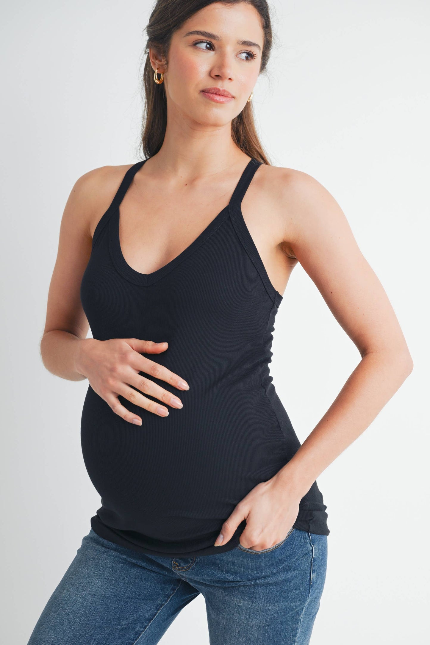 V-Neck Maternity Racerback Tank Top