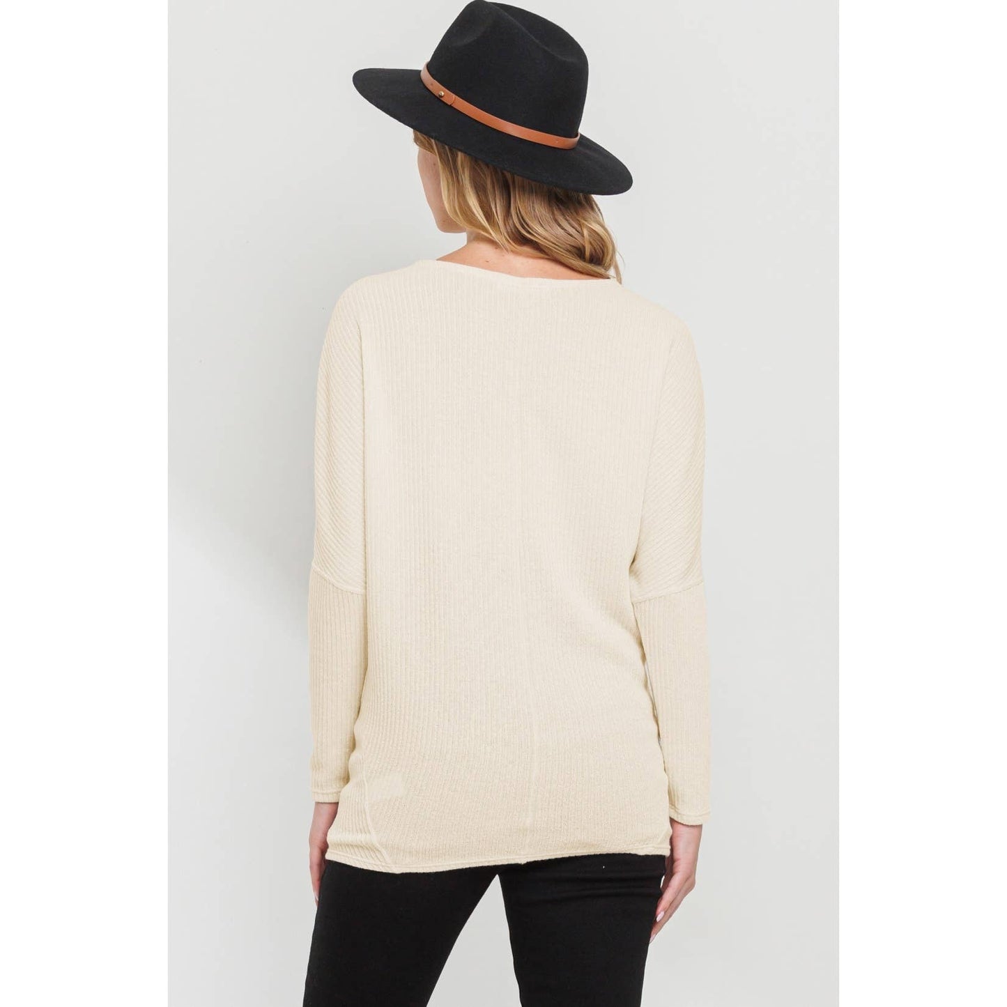 Boat Neck Long Sleeve Maternity Knit Top