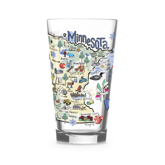 Fishkiss Minnesota 16oz Glass