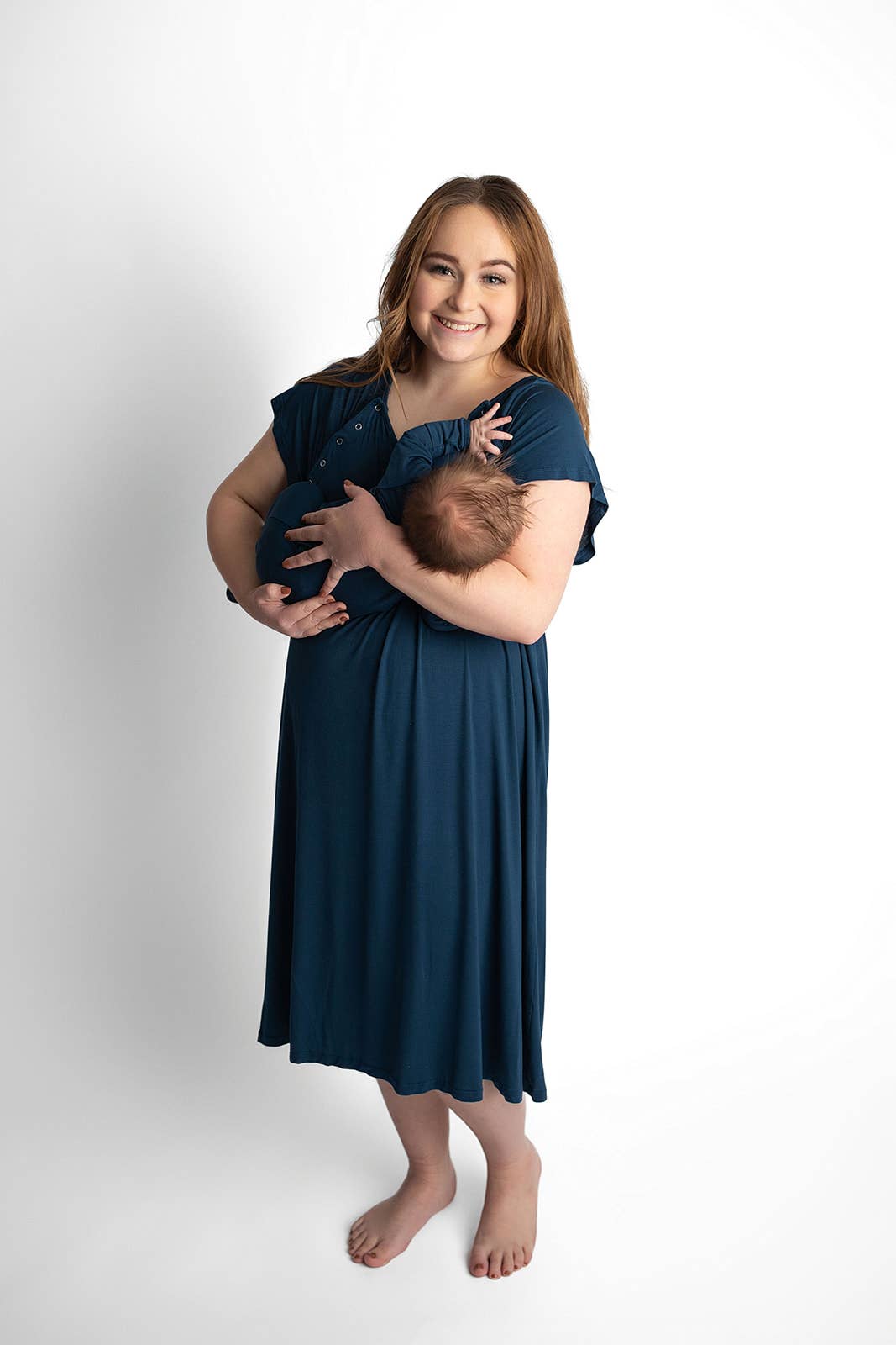 Navy Blue Labor and Delivery/ Nursing Gown