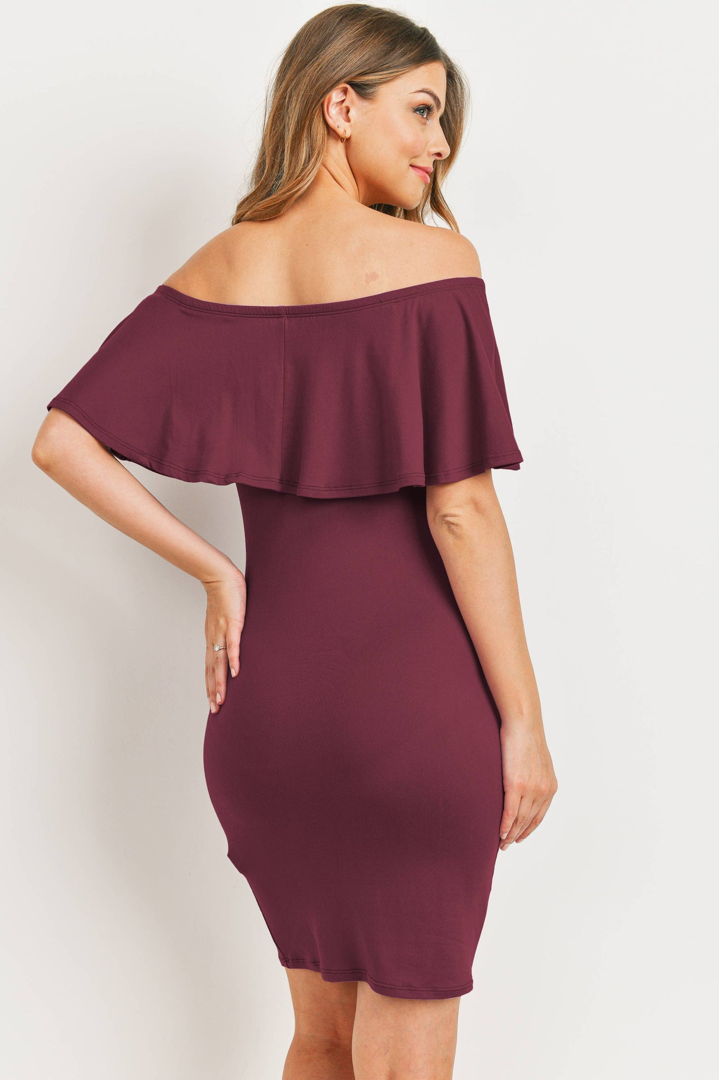 Off The Shoulder Maternity Mini Dress
