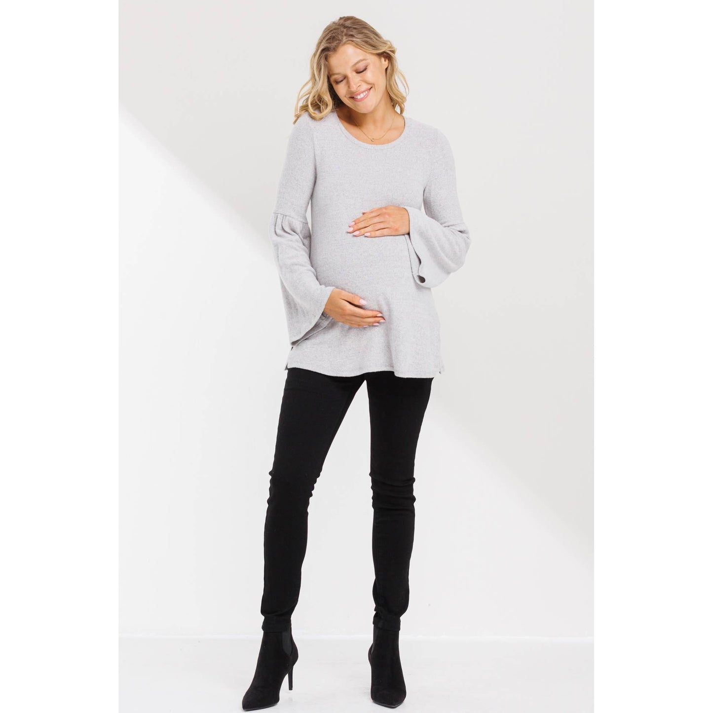 Bell Sleeve Maternity Knit Top