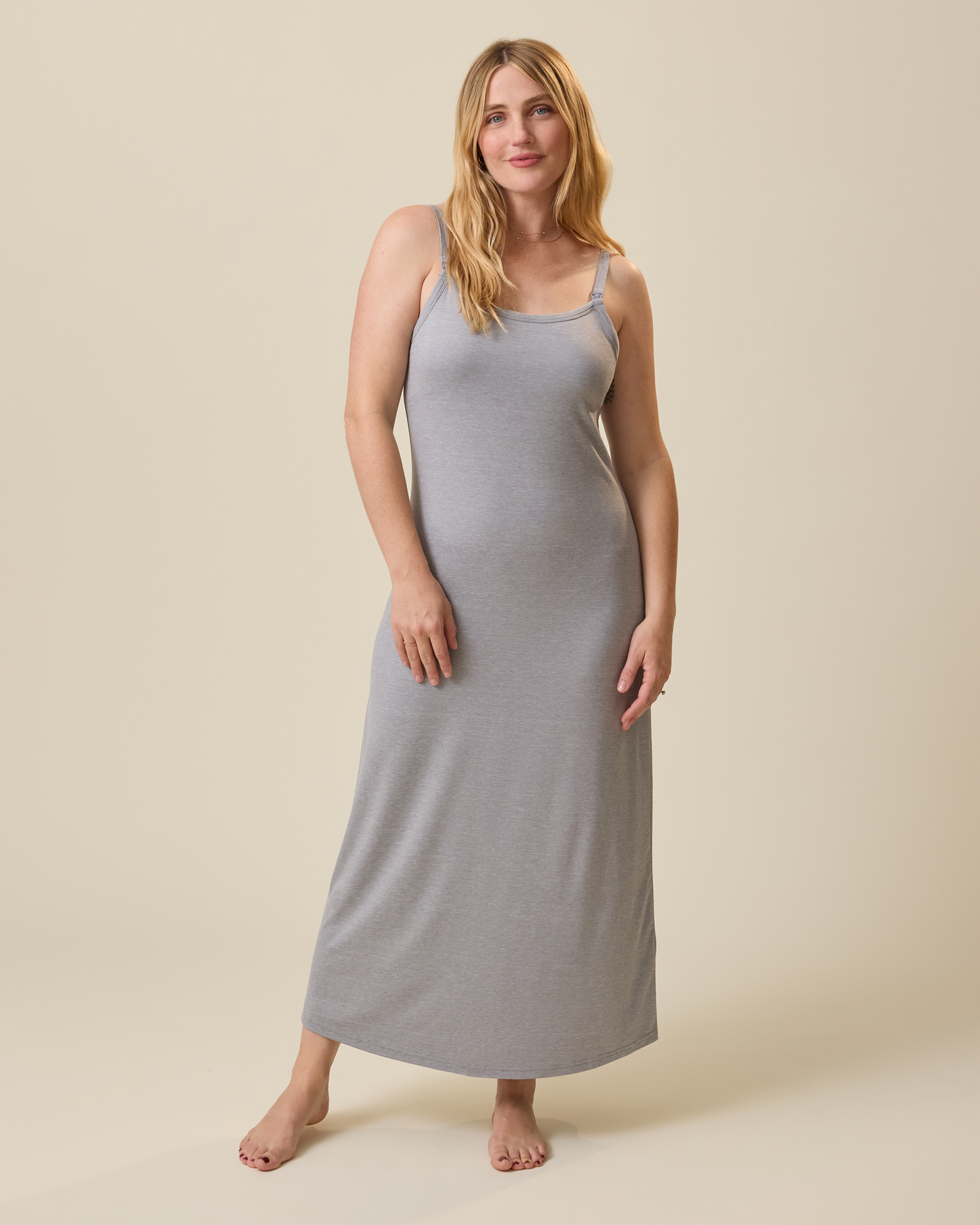 Maternity & Nursing Maxi Dress | Grey Heather