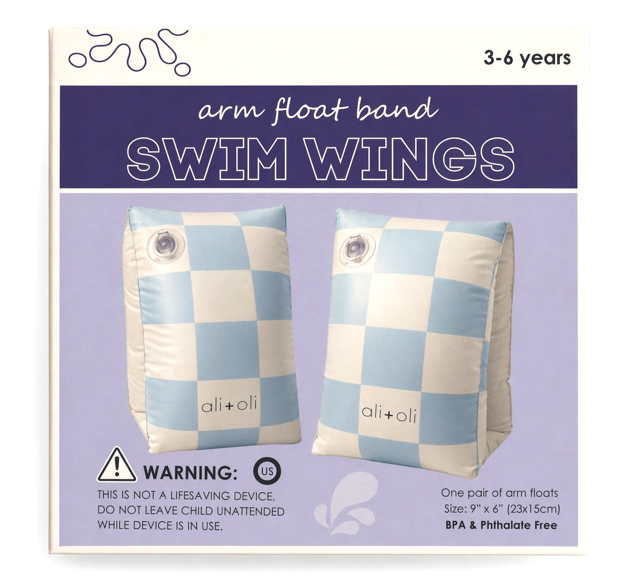 Ali+Oli Inflatable Arm Band Swim Wings for Kids