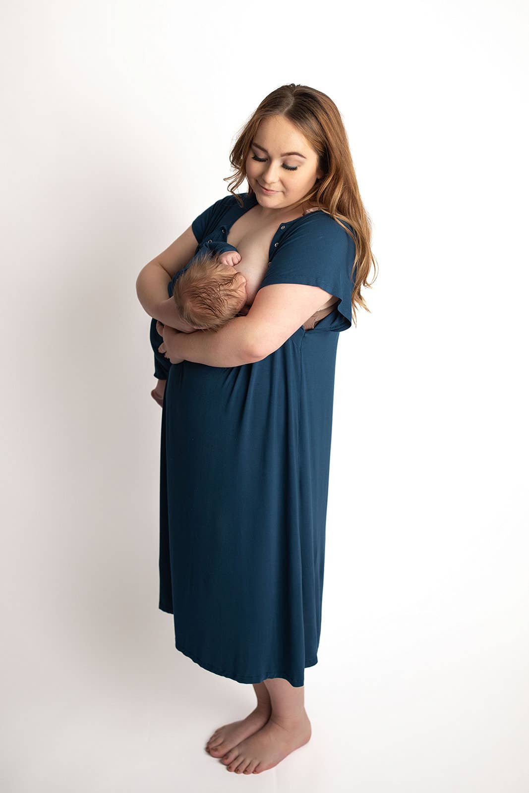 Navy Blue Labor and Delivery/ Nursing Gown