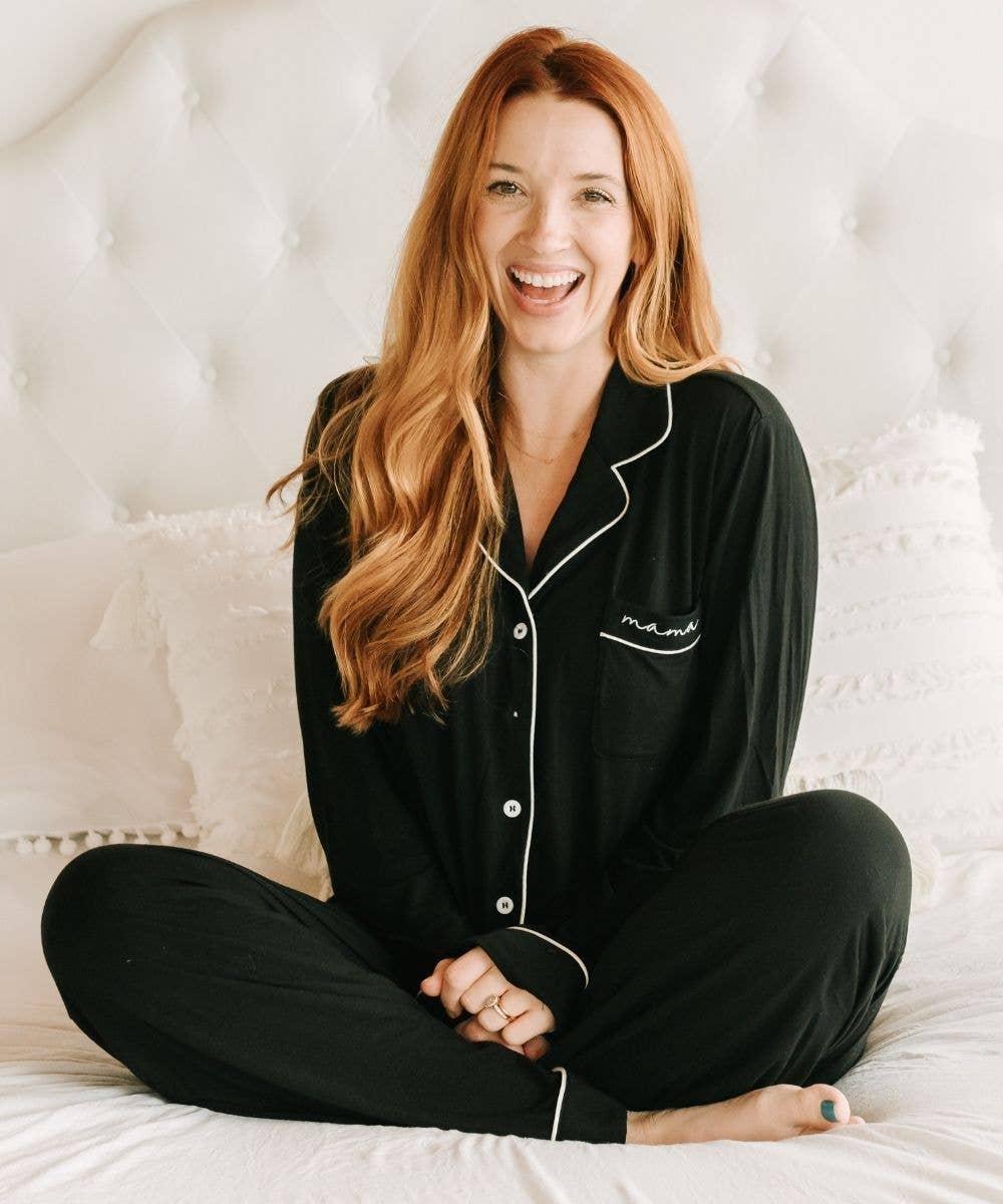 Long Sleeve Bamboo Mama Pajamas for Pregnancy + Postpartum