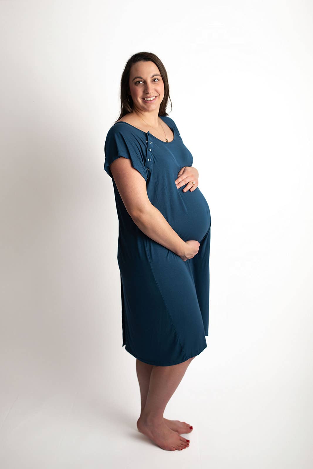 Navy Blue Labor and Delivery/ Nursing Gown