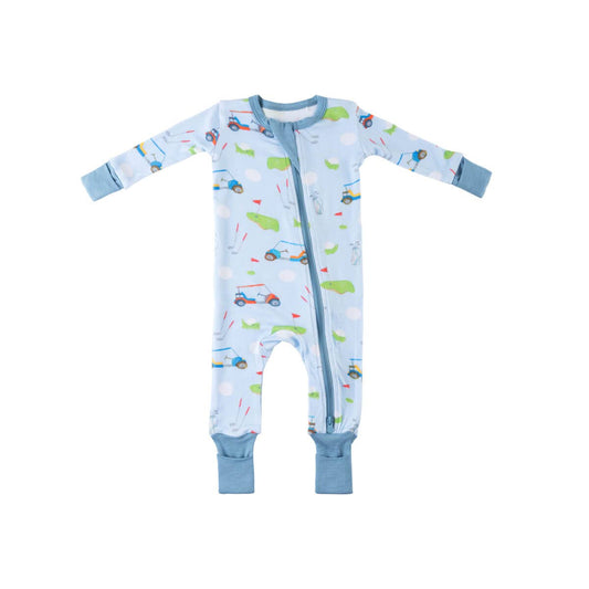 Baby Bamboo Pajamas w/ DreamCuffs® - Golf