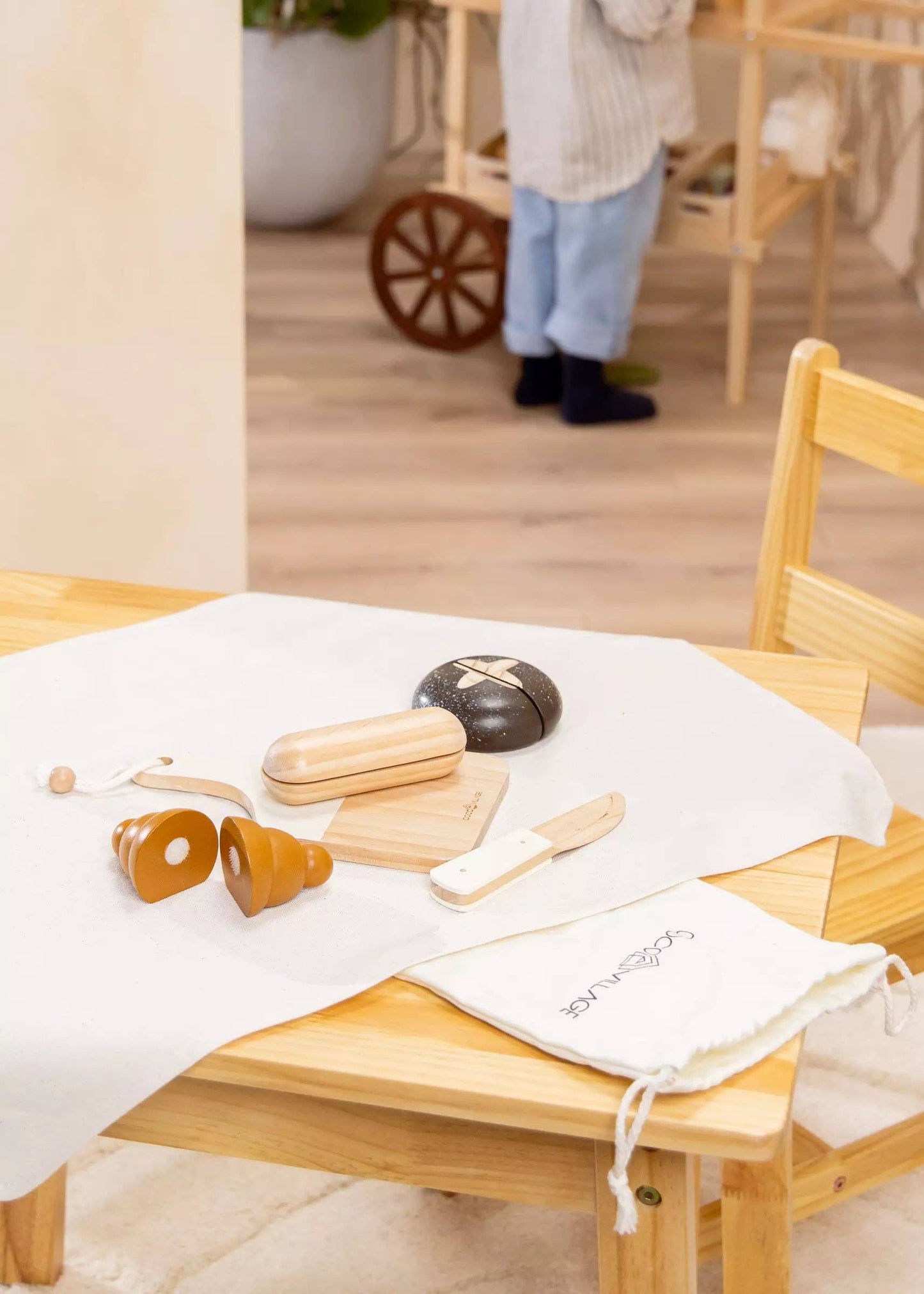 Wooden bakery playset
